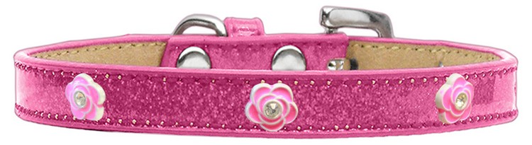 Bright Pink Rose Widget Dog Collar Pink Ice Cream Size 20